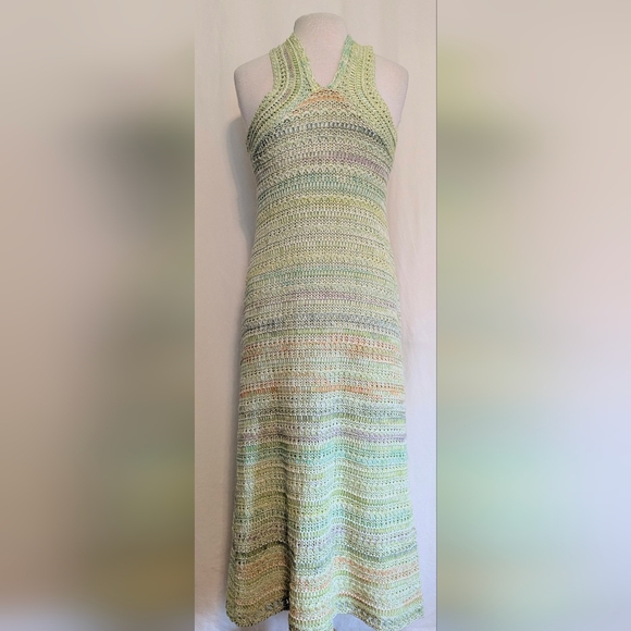 Zara Crochet Midi / Maxi Halter Dress Large - Picture 2 of 12